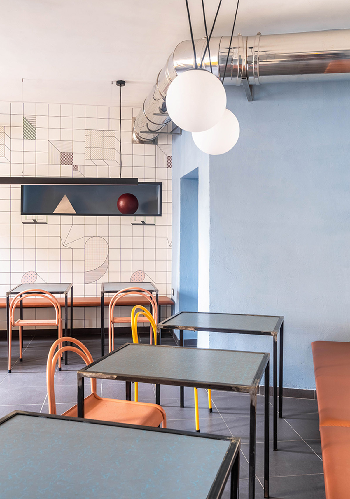 STUDIOTAMAT converts abandoned bakery into a colorful restaurant in Rome