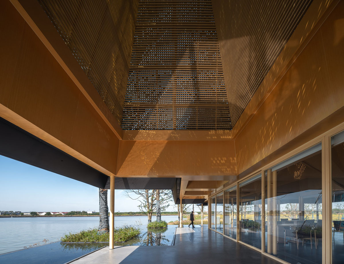 goa translates forms of the metasequoia trees into pyramidal canopies for restaurant in Suzhou