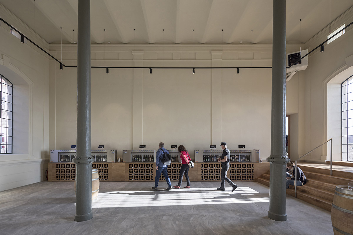 CHYBIK + KRISTOF converts historic brewery into House of Wine with rounded black volumes in Znojmo