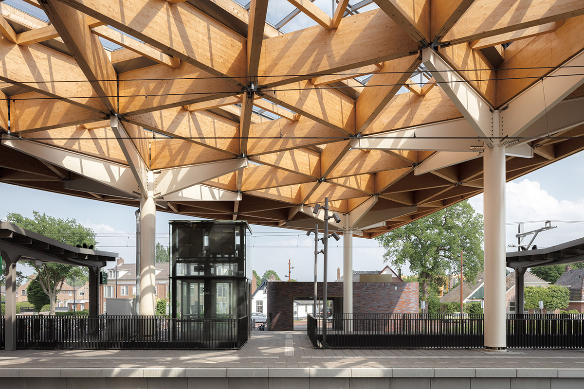 Powerhouse Company and De Zwarte Hond complete Assen Station with triangular wooden roof