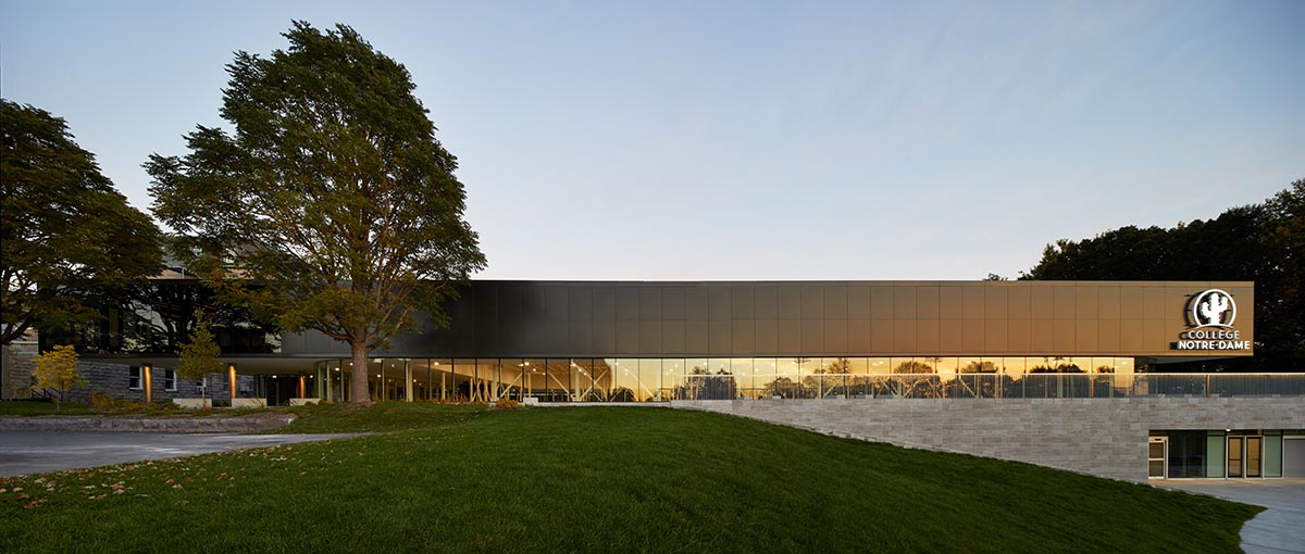 ACDF Architecture merges strict and fluid geometries for a sports complex in Montreal