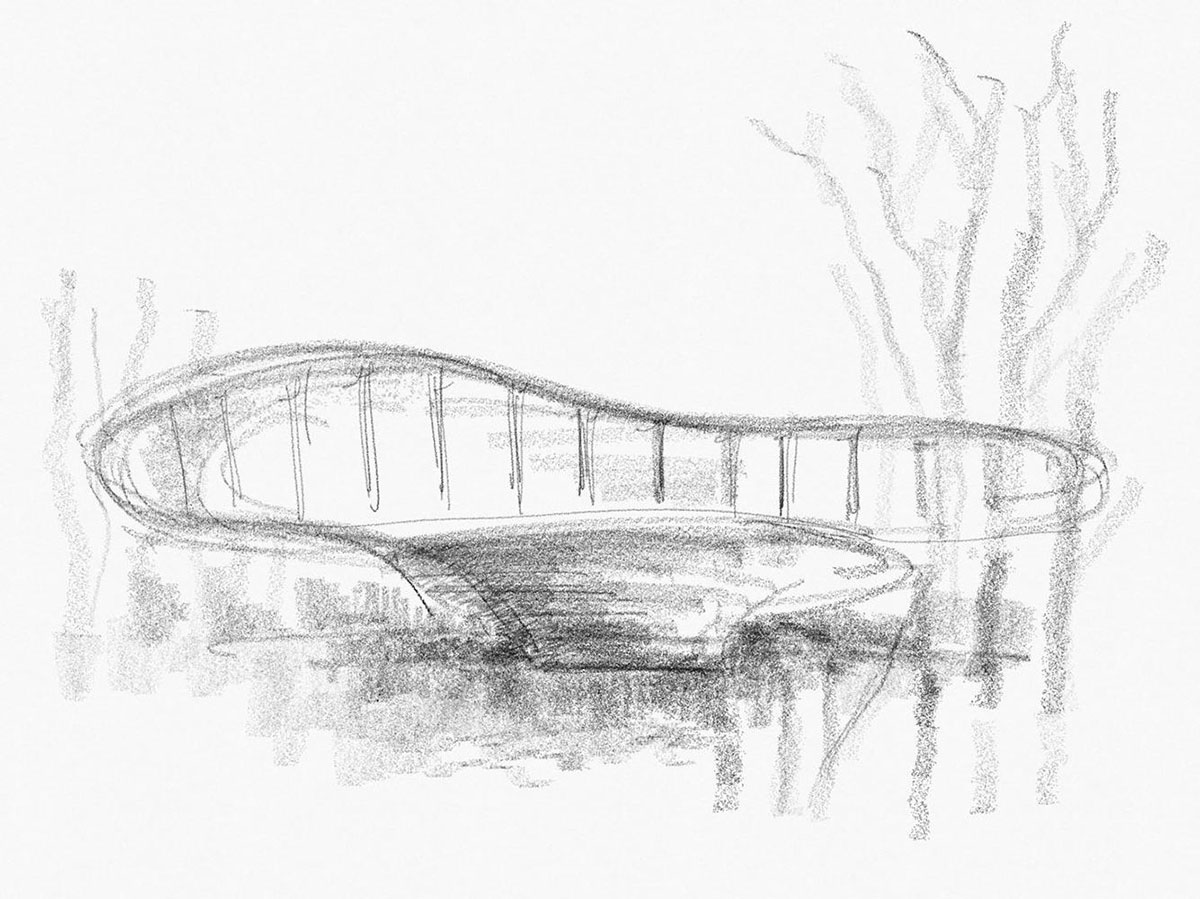 Lacime Architects creates wavy and floating Shimao-The Wave Showroom in Tianjin, China