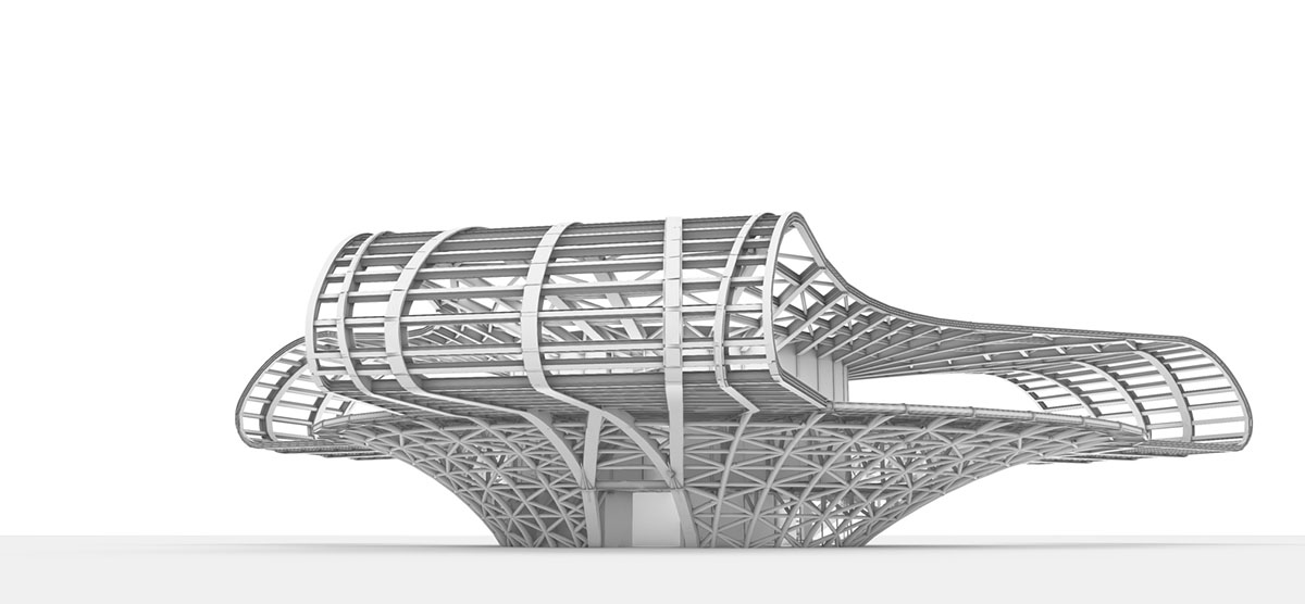 Lacime Architects creates wavy and floating Shimao-The Wave Showroom in Tianjin, China