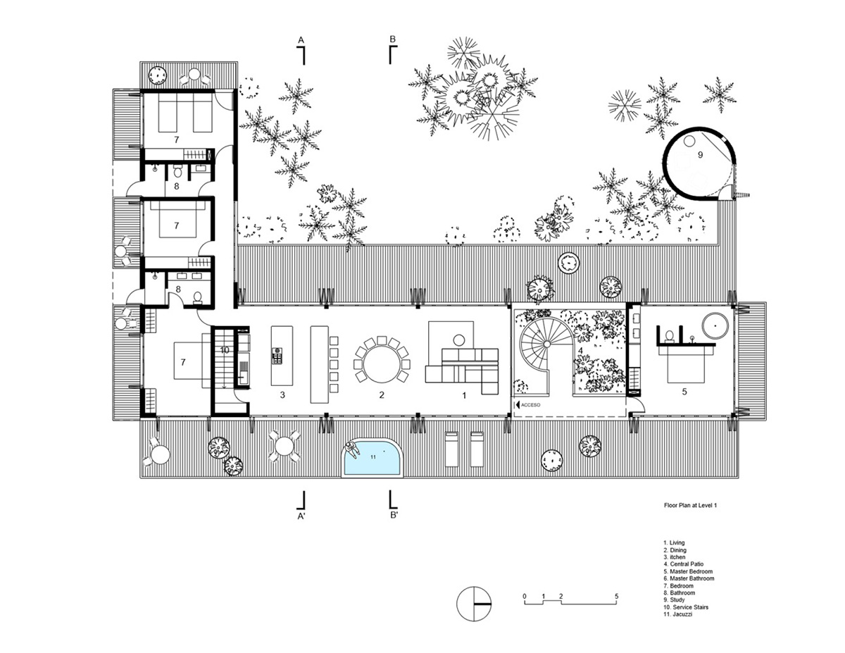 Bautista House by PRODUCTORA brings jungles inside with variations of spatial arrangements in Mexico
