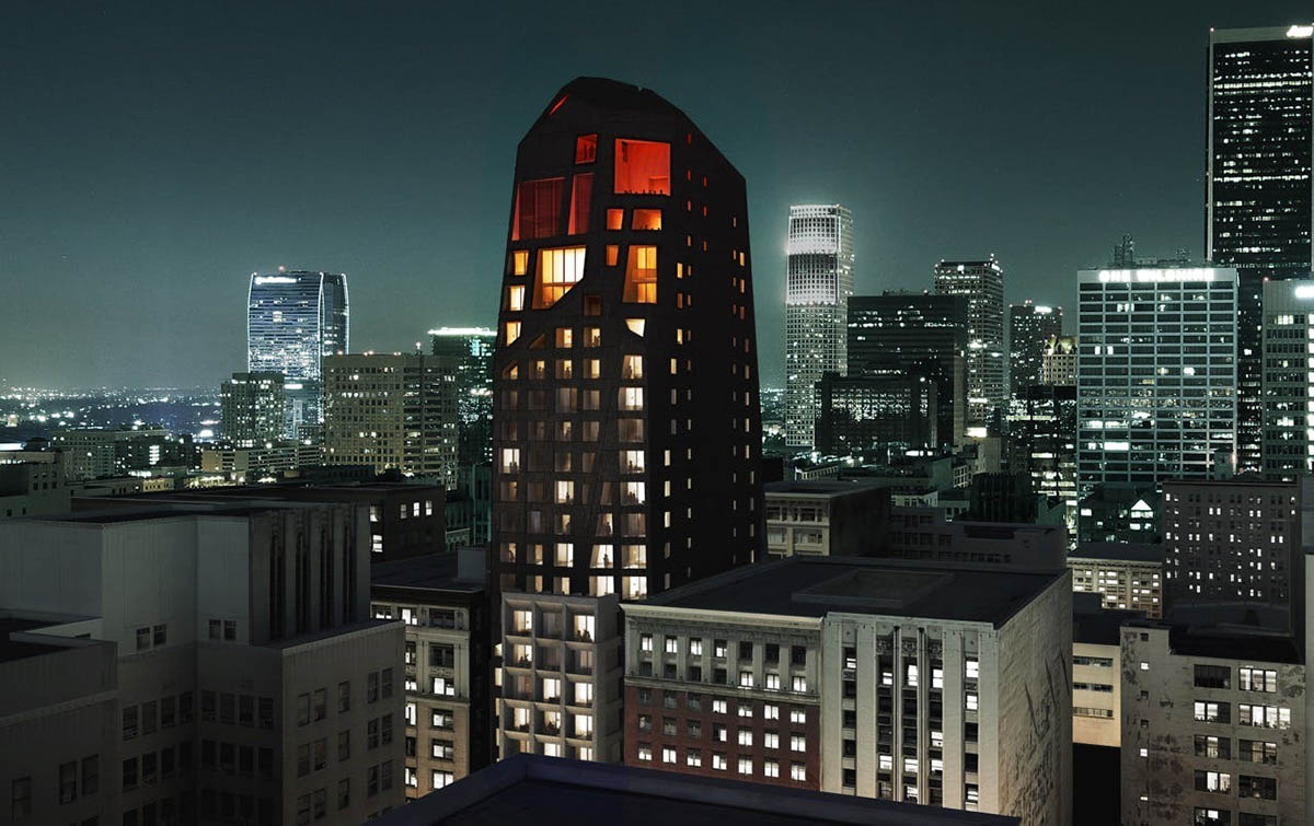 ASAP releases design for rock-formed hotel tower in Downtown Los Angeles