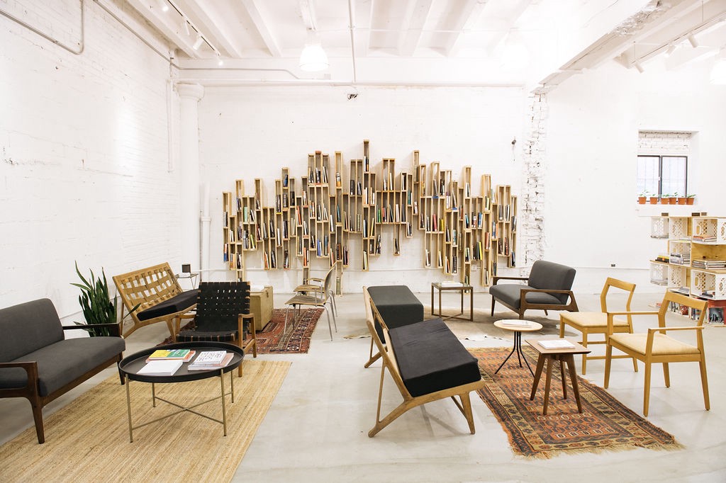 Form Function studio created a pop-up library at Union Market of Washington D.C.