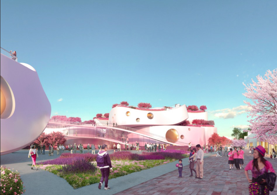 MVRDV unveils its competition proposal for Taoyuan Museum of Art, turning the city into cherry room