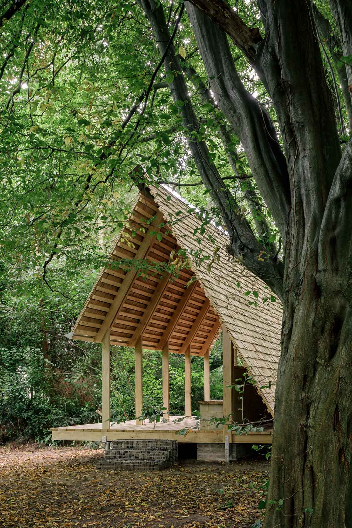 Hasselt University students built Building Beyond Pastorie Pavilion from reclaimed materials