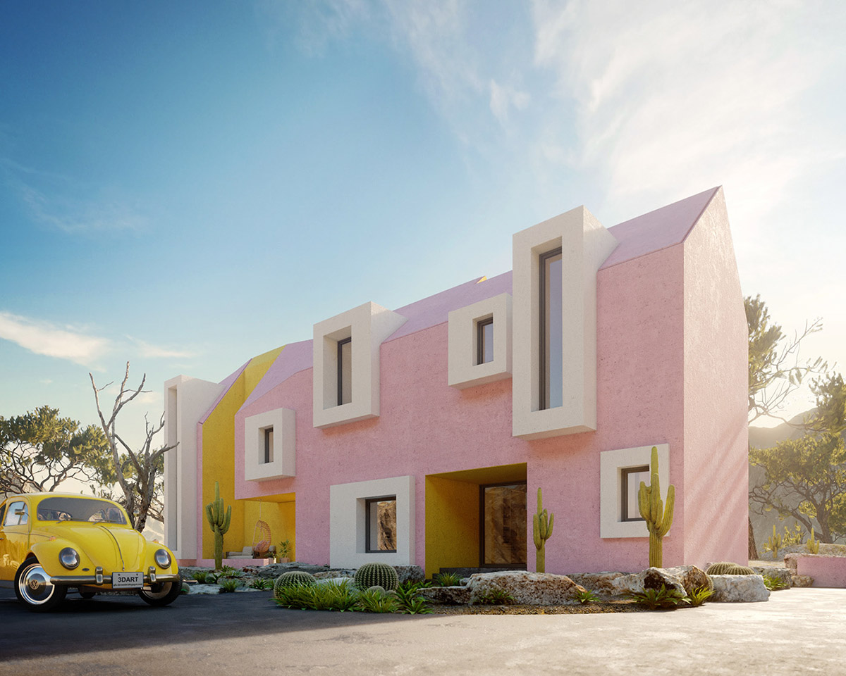 Architects design Sonora House playing with vivid colours and strong geometries in Sonoran Desert