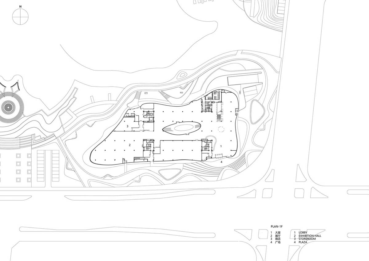 CROX's super smooth Liyang Museum sits on undulating hills as part of the nature in Changzhou