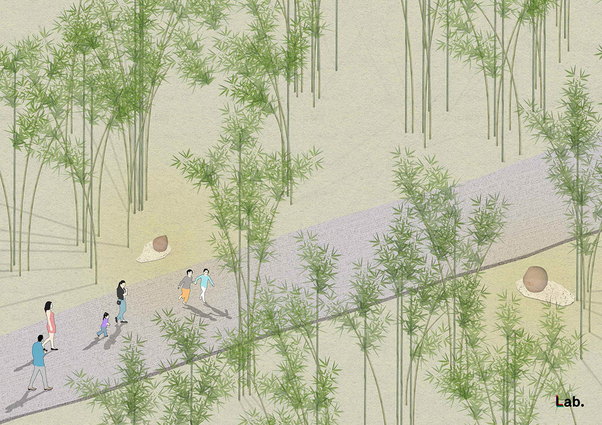 Undulating pavilion by IILab. mimics its surrounding with hand-woven bamboo canopies in Guilin, China