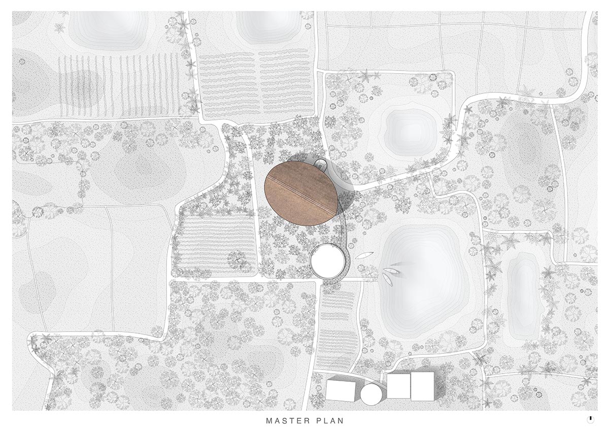 Elevated bamboo weekend retreat by Abin Design Studio captures tranquil views in rural farmland 