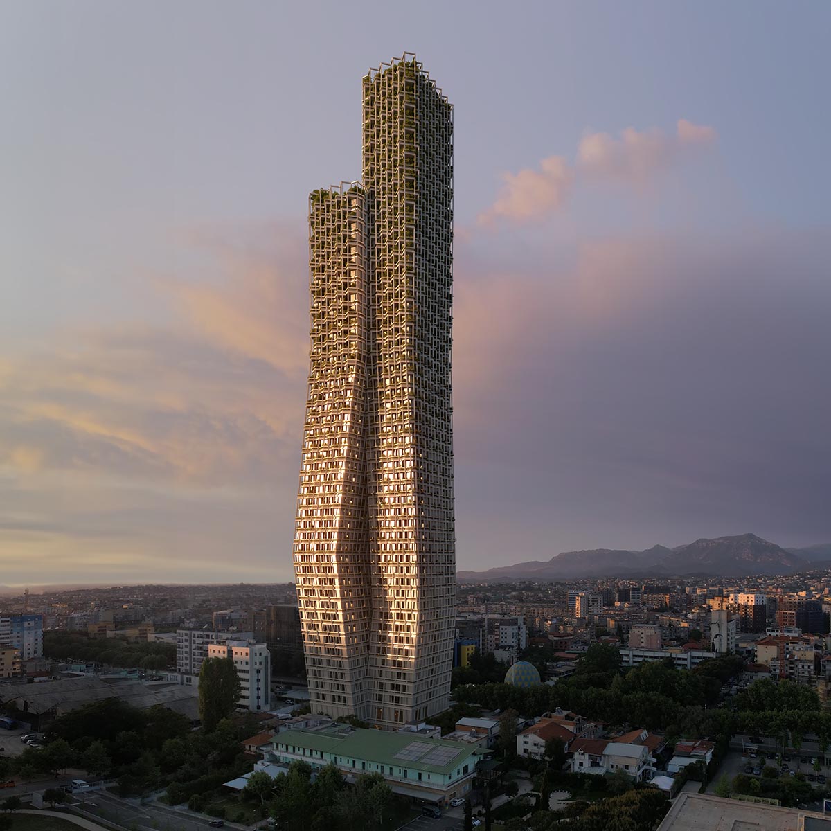 OODA unveils design for dancing Bond Towers for Tirana