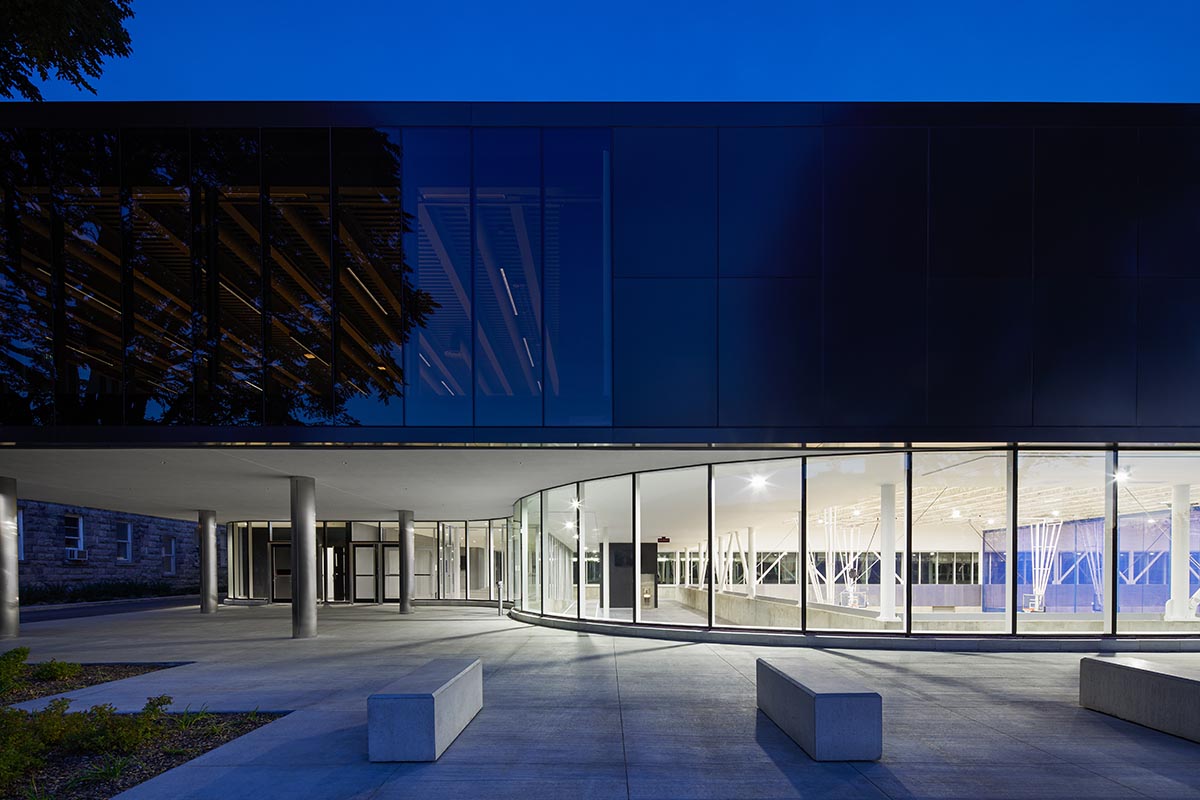 ACDF Architecture merges strict and fluid geometries for a sports complex in Montreal