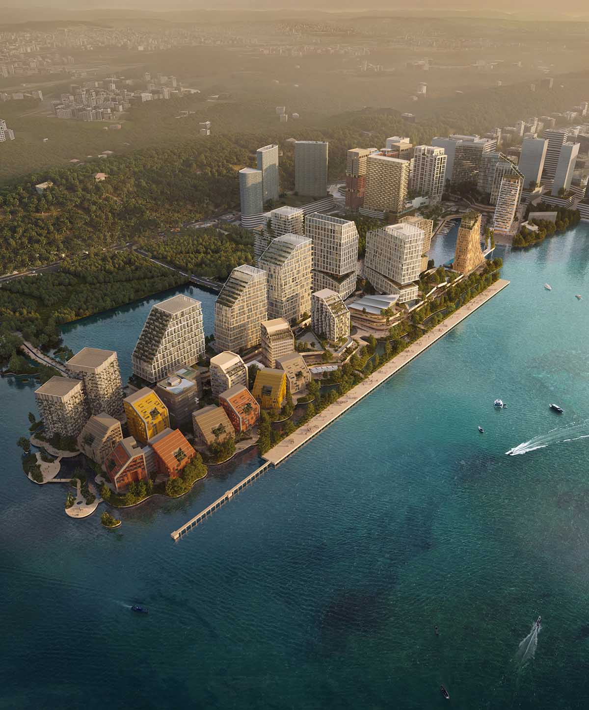Snøhetta unveils tropical masterplan for the port area of Kota Kinabalu in Malaysia