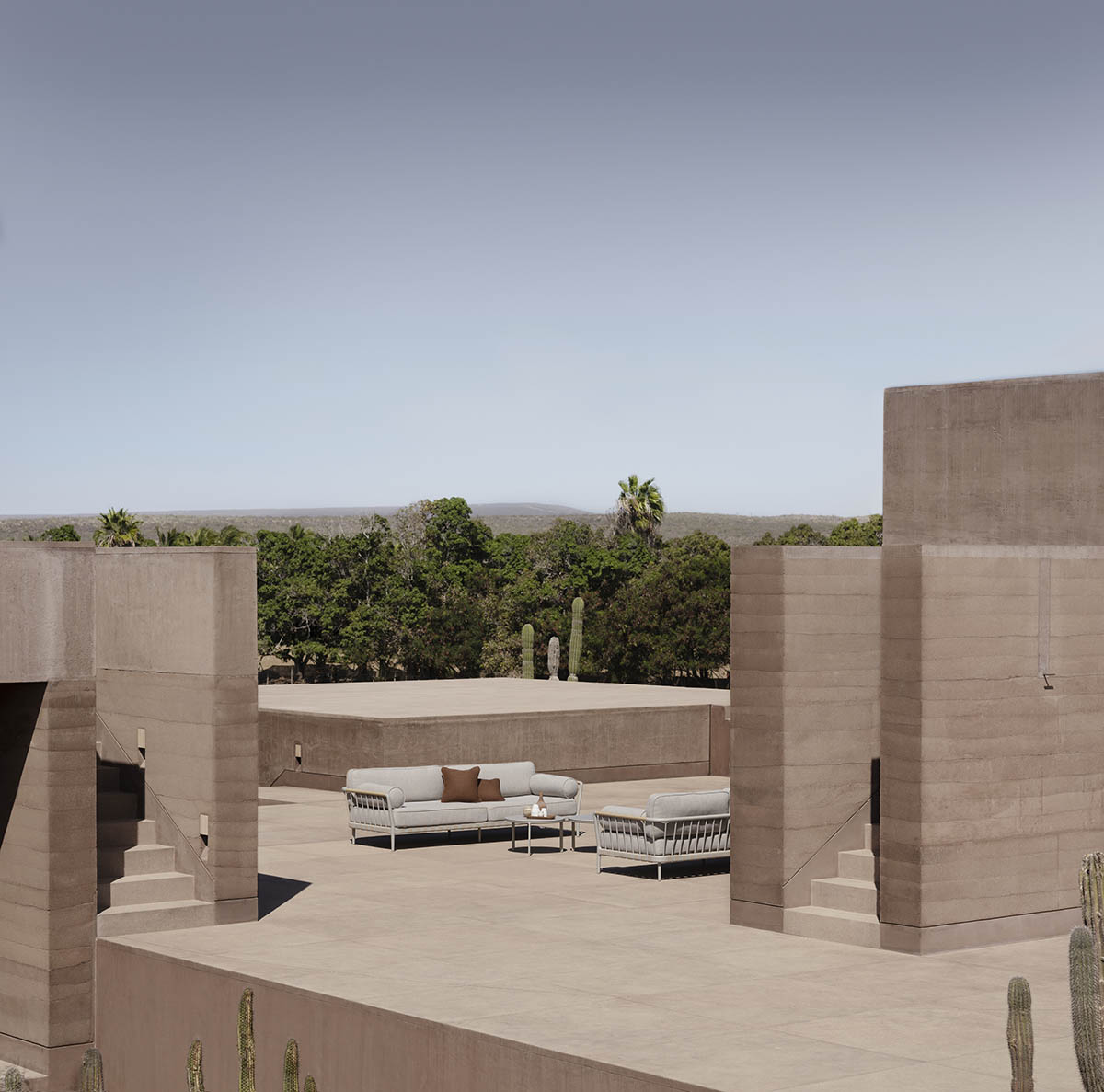 Rammed earth guesthouse by PPAA blends Mexican and Danish influences in Todos Santos