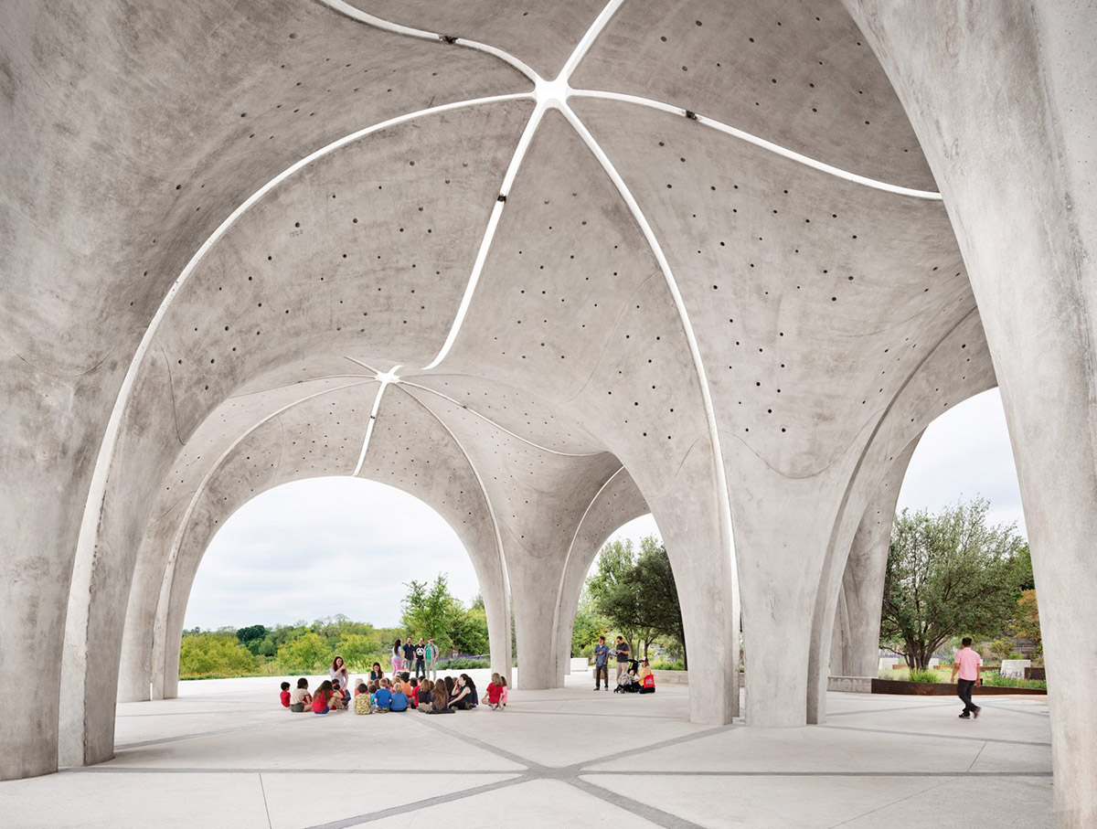 Lake|Flato Architects + Matsys built sculptural petals to increase active participation in the region
