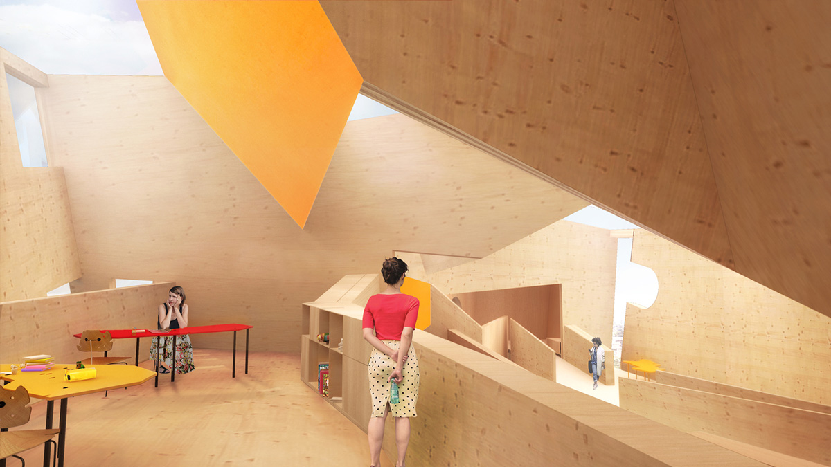 Construction begins on CRAB Studio's orange-colored Innovation Hub at Arts University Bournemouth