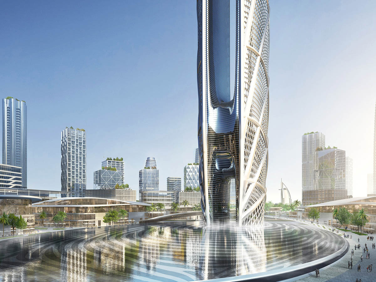 SOM's supertall Burj Jumeira skyscraper is inspired by the harmonious ripples of the desert in Dubai
