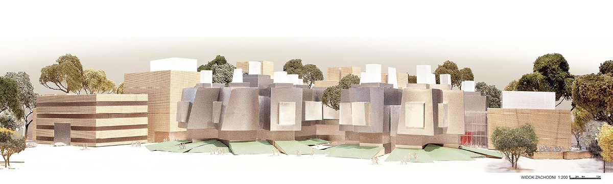 Frank Gehry to design new Krakow Academy of Music campus with windowless silver-looking volumes