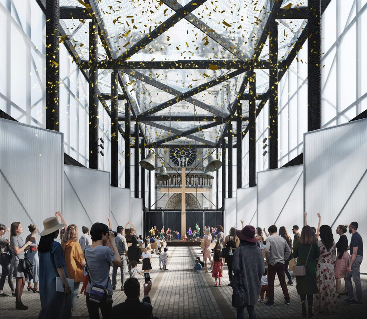 Gensler creates a temporary worship pavilion for Notre-Dame