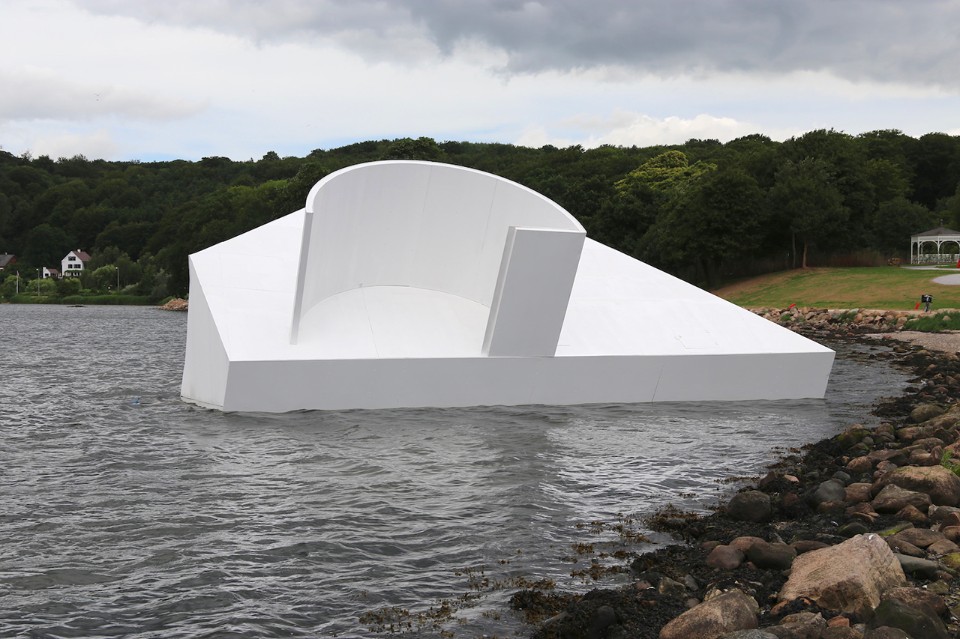 Le Corbusier's Villa Savoye sunk in Danish Fjord to criticize the 