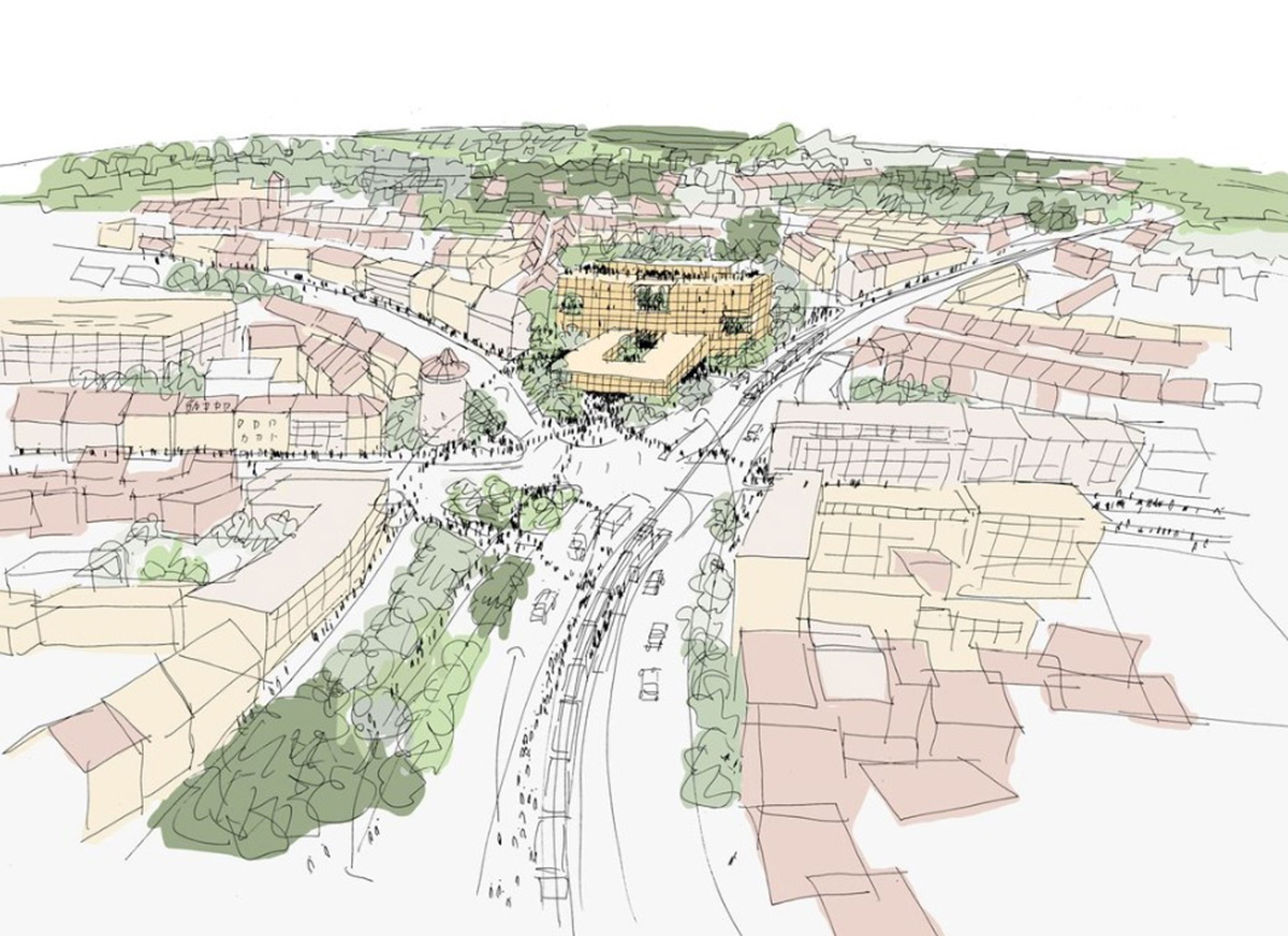 Carmody Groarke and Riehle+Assoziierte to convert old brutalist offices into church in Nuremberg