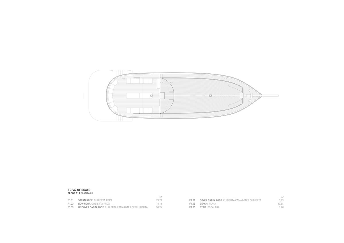 Fran Silvestre Arquitectos redesigns 20-meter long Turkish schooner with a smooth surface