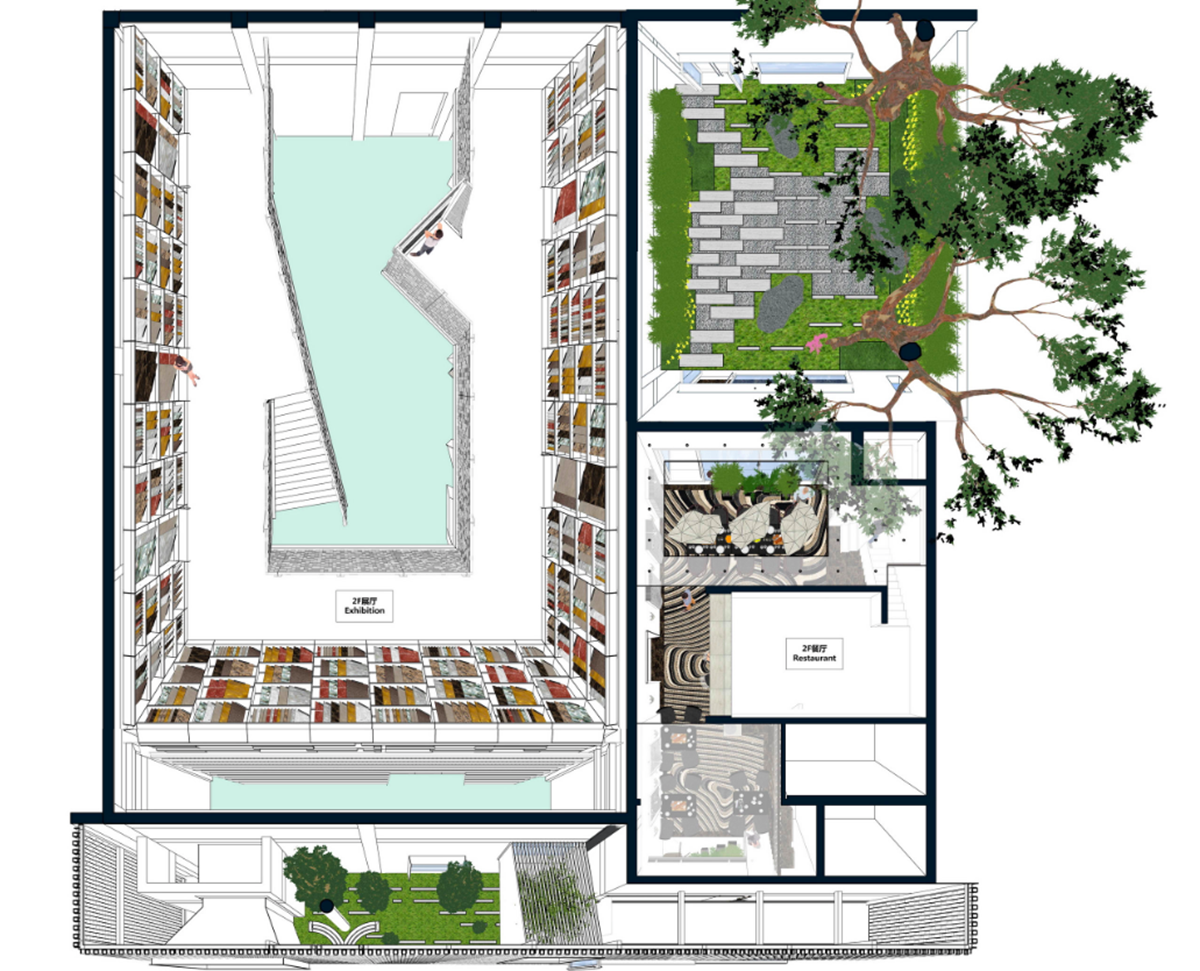 Atelier Alter converts old storage space into a stone archive using thousands of 10cm stone cubes