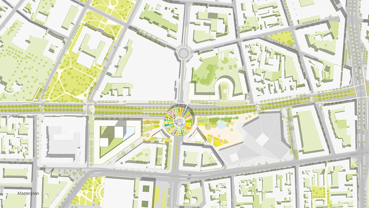 MVRDV unveils masterplan for Ettlinger Tor area which includes a reflective floating garden