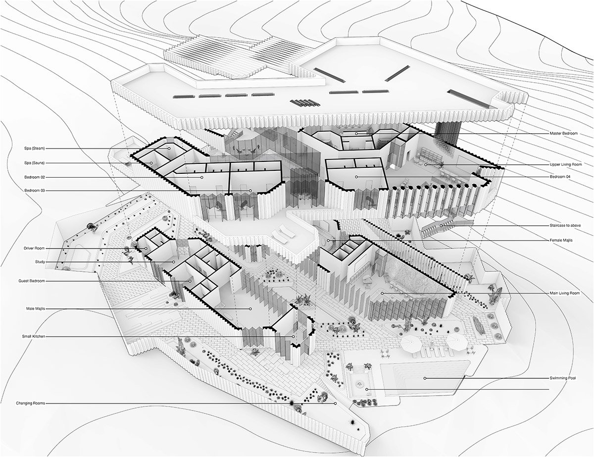 MEAN* designs retreat with sculptural limestone façade to escape from busy city life in UAE