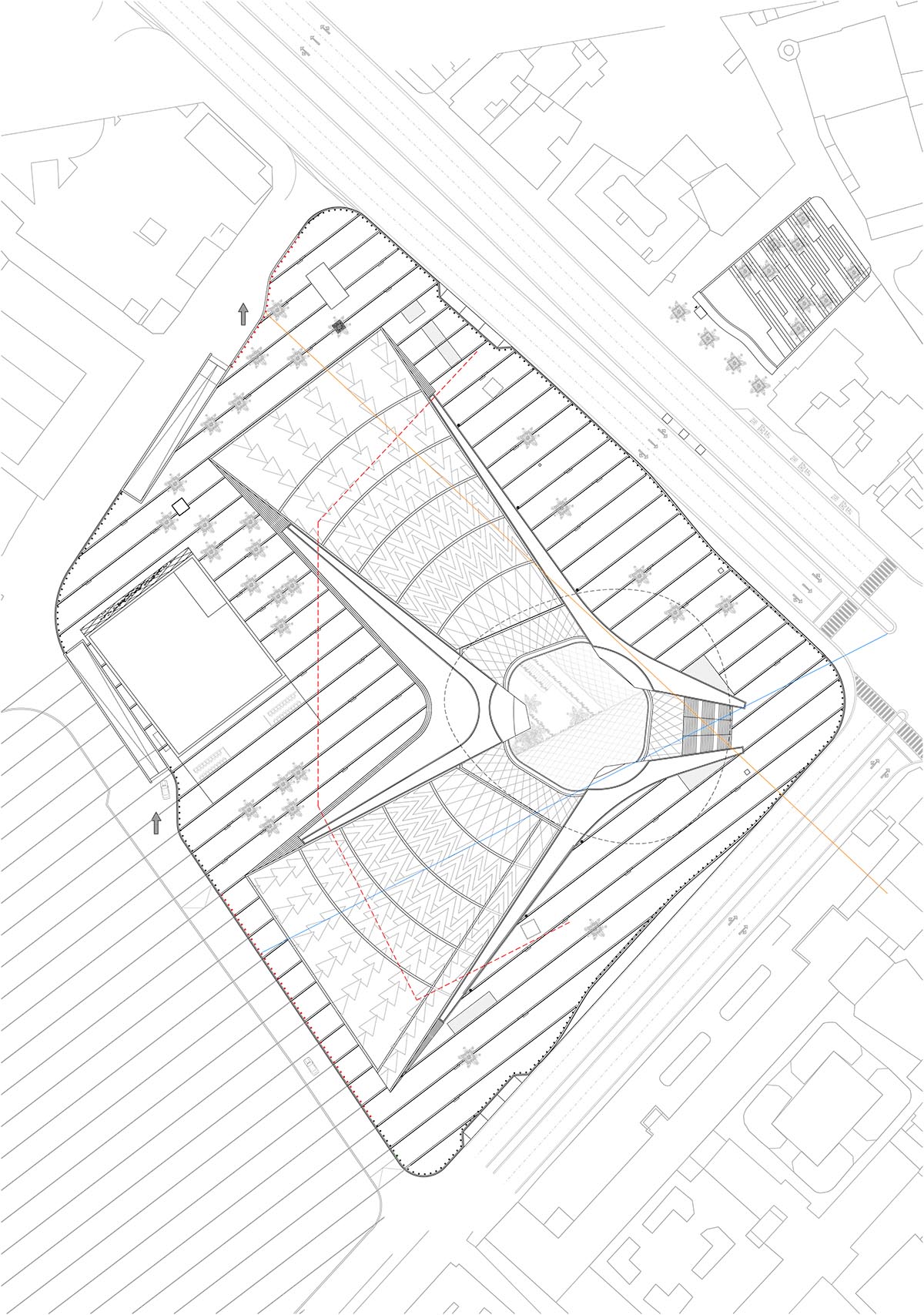 Snøhetta built a station that features a mirror-like overhang structure in Riyadh