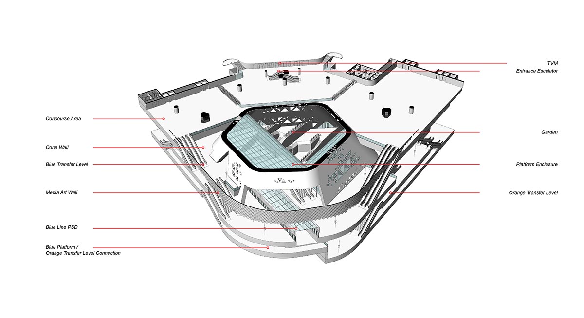 Snøhetta built a station that features a mirror-like overhang structure in Riyadh