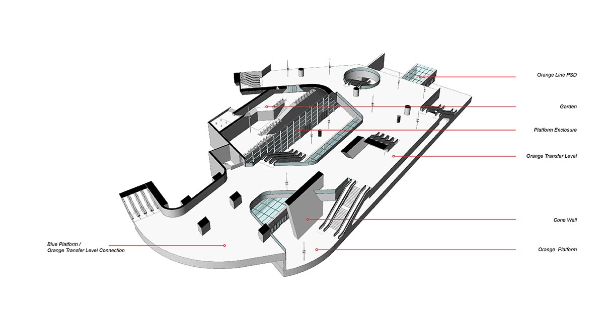 Snøhetta built a station that features a mirror-like overhang structure in Riyadh