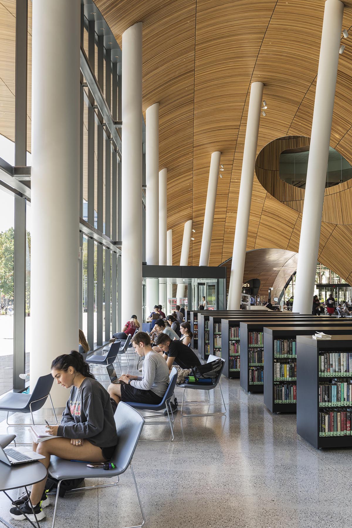 Snøhetta completes the Charles Library with grand wooden arched entrance in Philadelphia