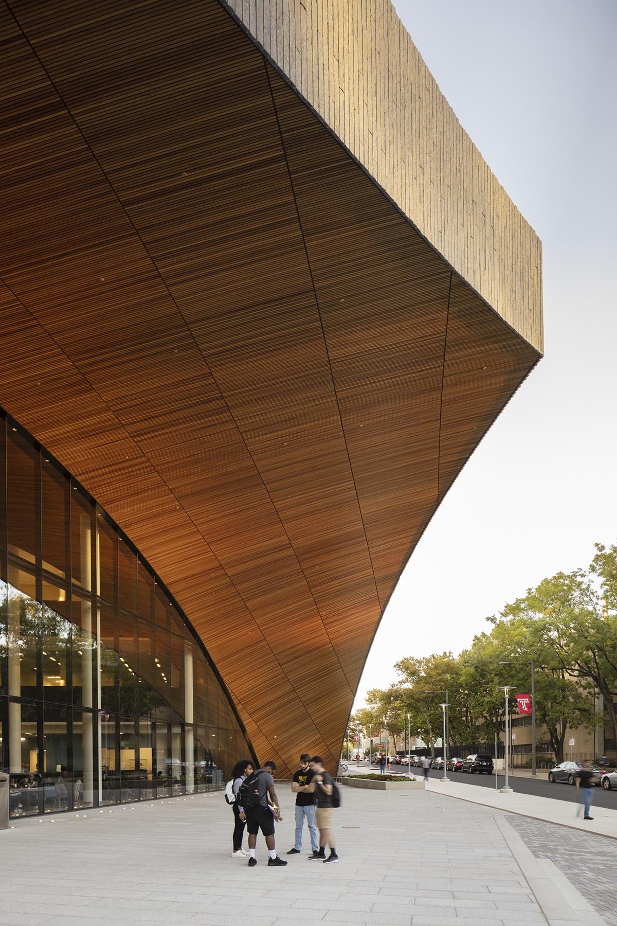Snøhetta completes the Charles Library with grand wooden arched entrance in Philadelphia