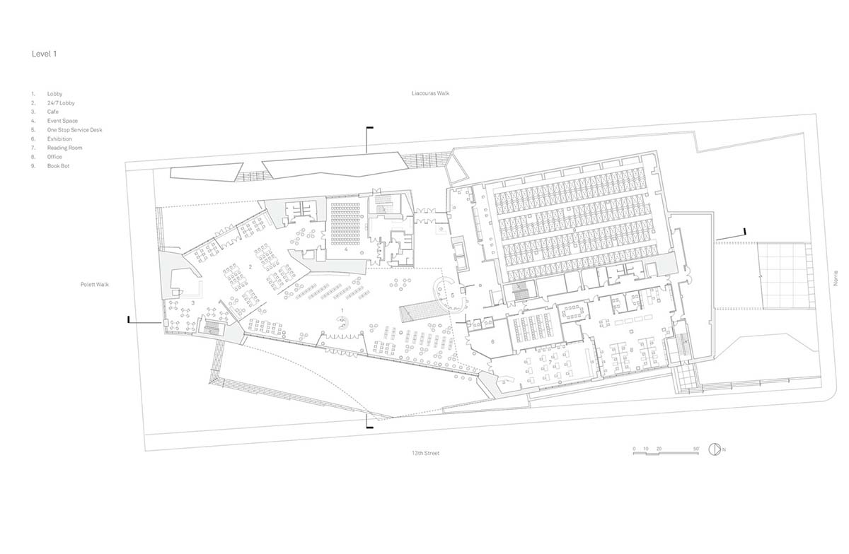 Snøhetta completes the Charles Library with grand wooden arched entrance in Philadelphia