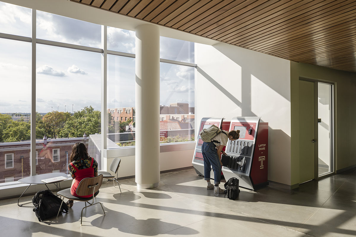 Snøhetta completes the Charles Library with grand wooden arched entrance in Philadelphia