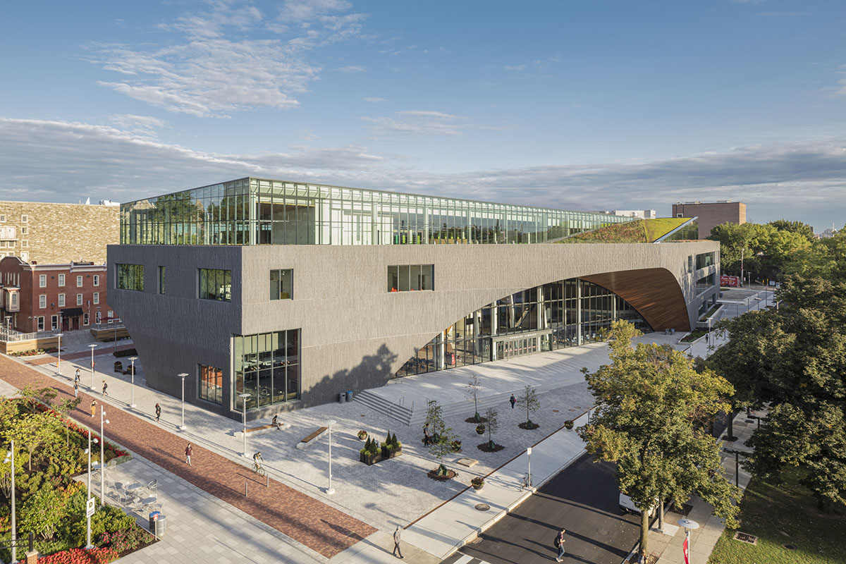 Snøhetta completes the Charles Library with grand wooden arched entrance in Philadelphia