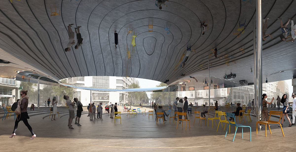 COBE transforms former roundabout into an urban agora to design entrance to EU in Brussels