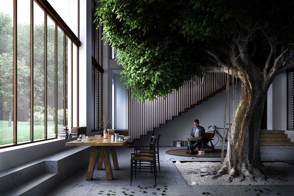 Carlo Ratti Associati's new private residence shows how to live with a tree in the house