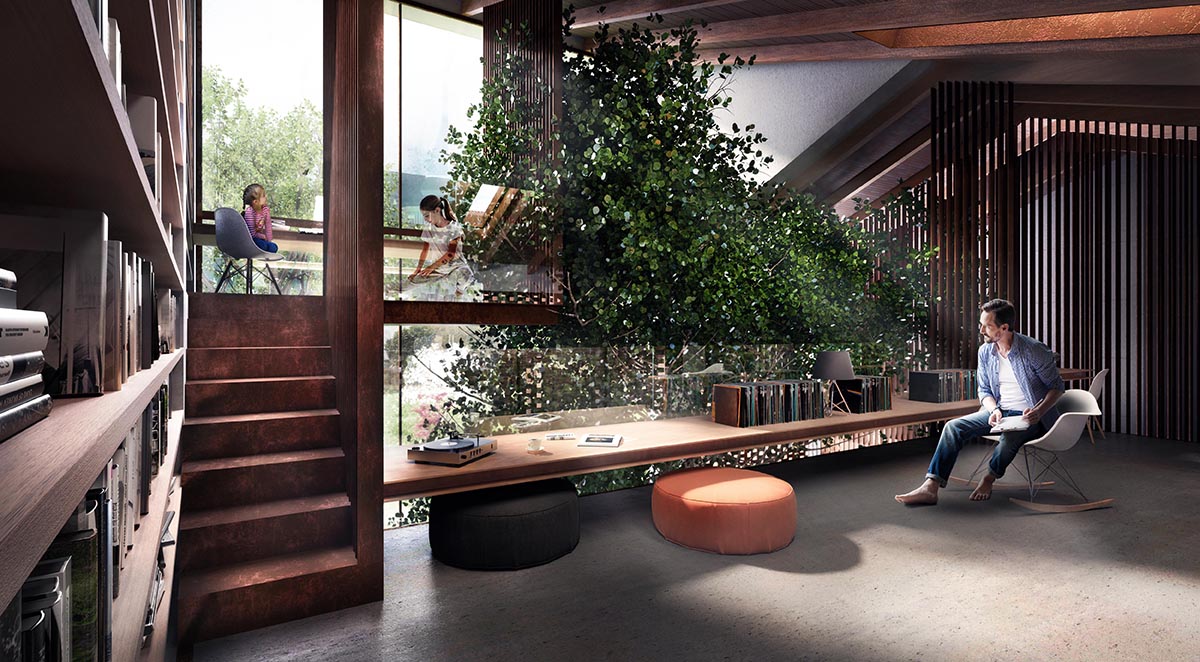 Carlo Ratti Associati's new private residence shows how to live with a tree in the house