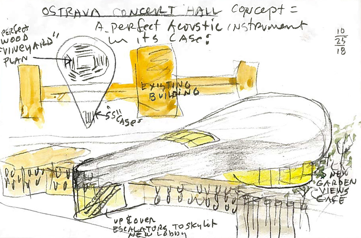 Steven Holl Architects and Architecture Acts design smoothed-pod shape concert hall in Ostrava