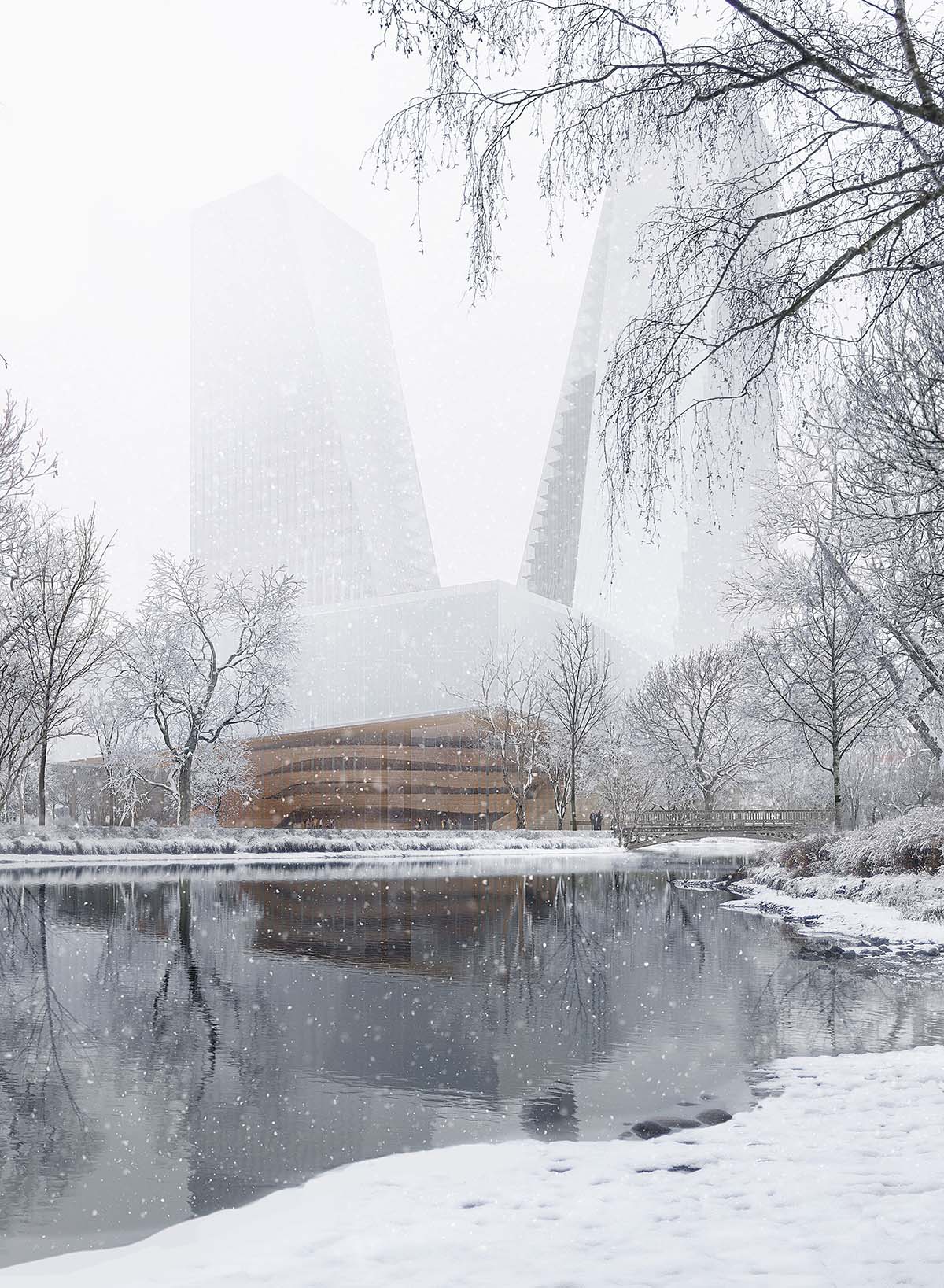 Snøhetta designs new Opera House in Düsseldorf with a pair of iconic dancing towers 