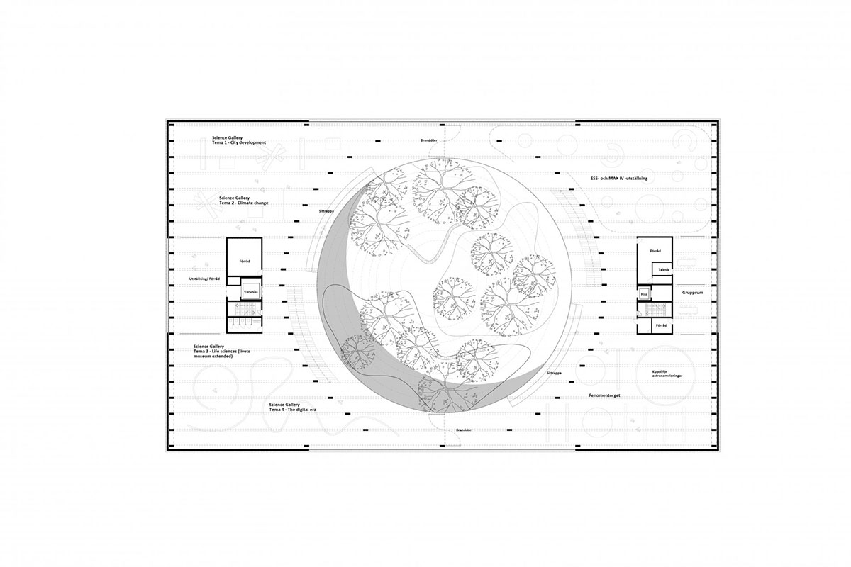 COBE wins competition to design Science Center with solar-celled and concave roof in Sweden