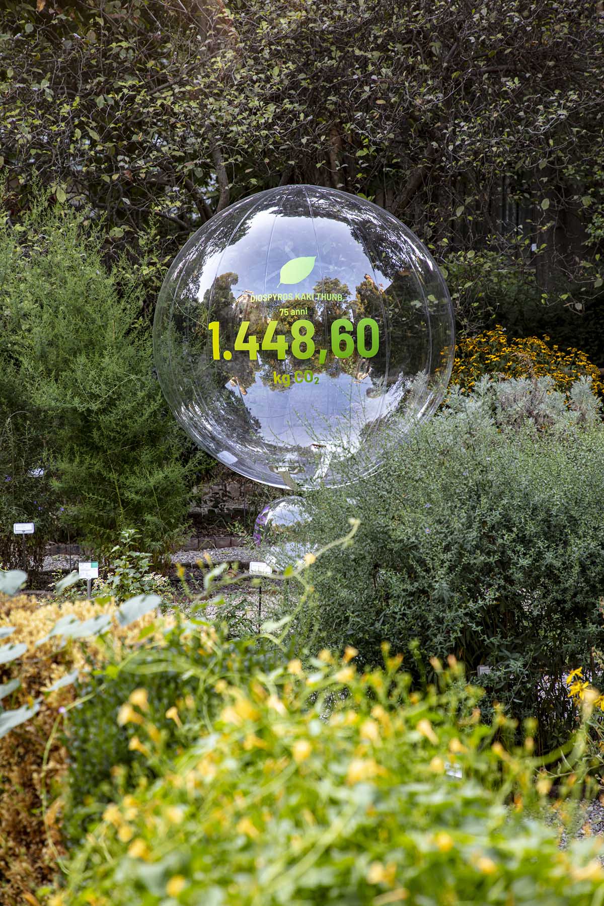 Carlo Ratti Associati suspends floating bubbles to show how plants can capture and store carbon
