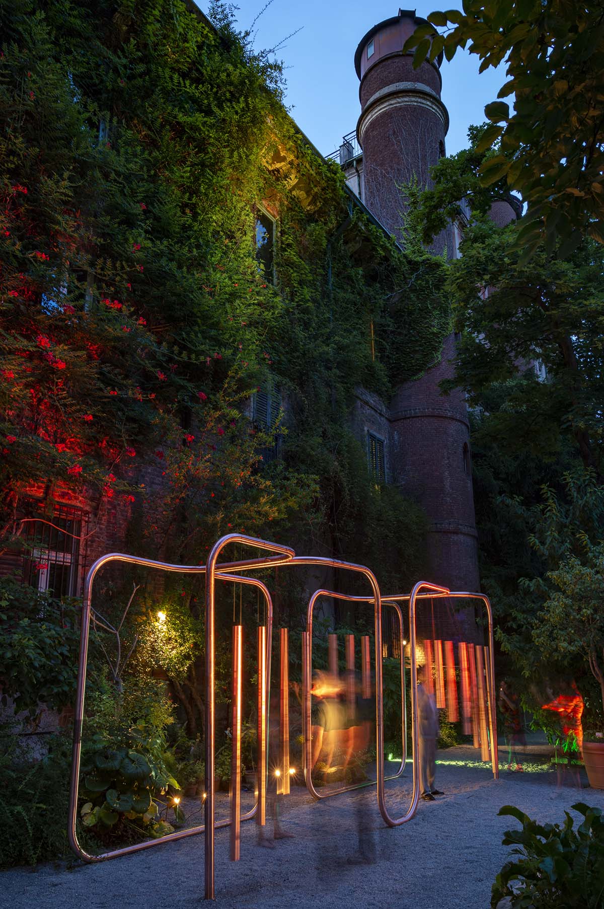 CRA and Italo Rota create energy park with digitally bent copper pipe at Milano Design Week 2022 