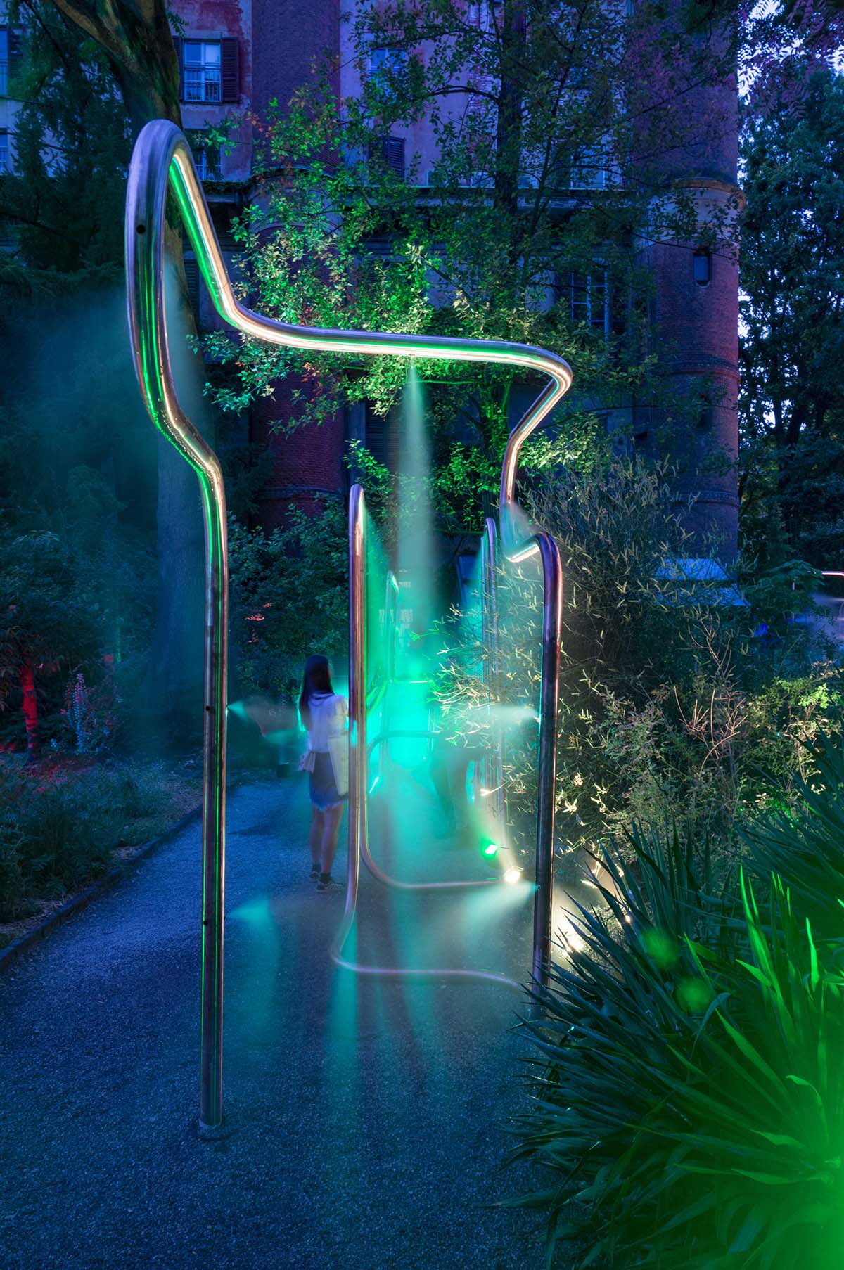 CRA and Italo Rota create energy park with digitally bent copper pipe at Milano Design Week 2022 