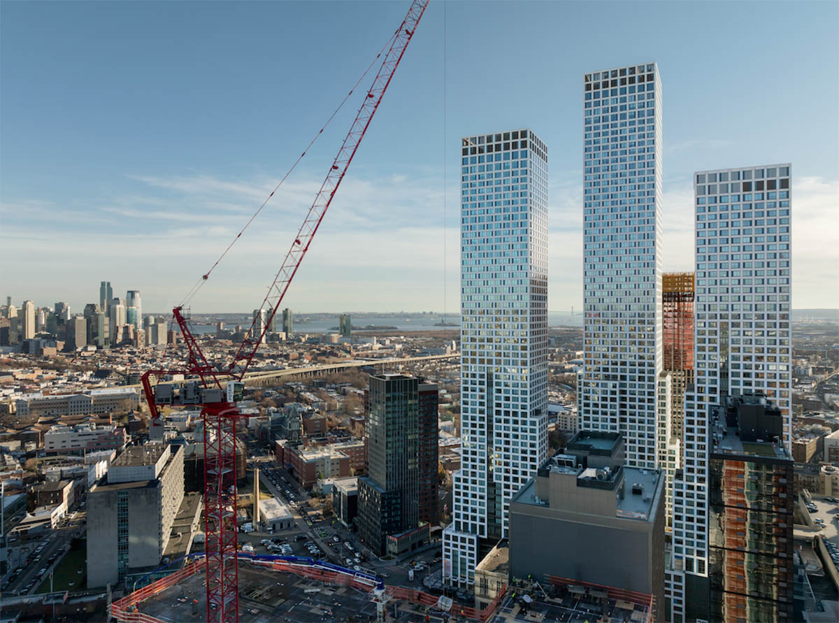 HWKN completes the third tower of Journal Squared Project with gridded façade in New Jersey