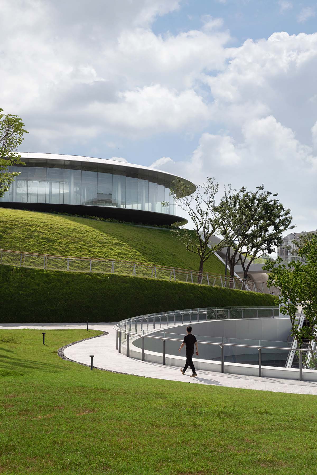 MAD completes Train Station In The Forest with a floating metal roof in Jiaxing